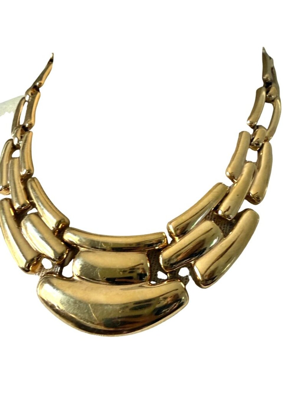 Napier Vintage Bold Chunky Gold Tone Statement Necklace 1980s 2 Ways to Wear